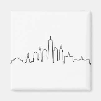 NEW YORK NYC Manhatten USA City Skyline Silhouette Magnet