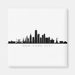 NEW YORK NYC Manhatten USA City Skyline Silhouette Magnet