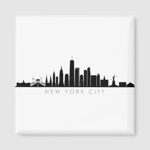 NEW YORK NYC Manhatten USA City Skyline Silhouette Magnet