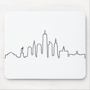 NEW YORK NYC Manhatten USA City Skyline Silhouette Mouse Pad