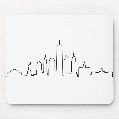 NEW YORK NYC Manhatten USA City Skyline Silhouette Mouse Pad