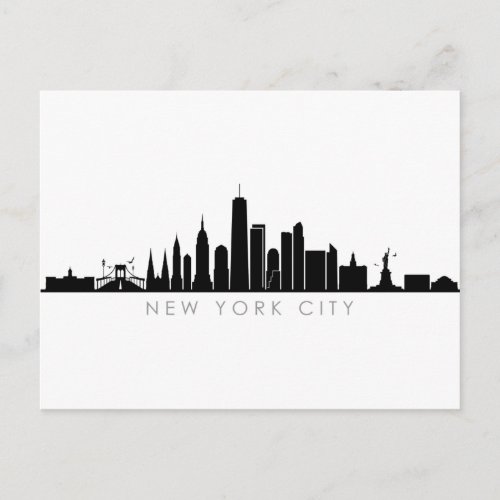 NEW YORK NYC Manhatten USA City Skyline Silhouette Postcard