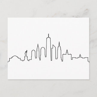 NEW YORK NYC Manhatten USA City Skyline Silhouette Postcard