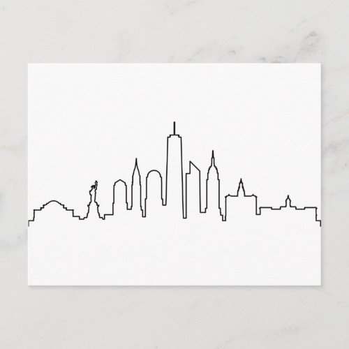 NEW YORK NYC Manhatten USA City Skyline Silhouette Postcard