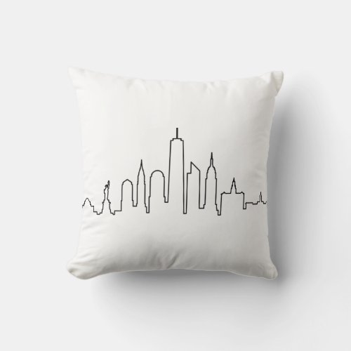 NEW YORK NYC Manhatten USA City Skyline Silhouette Throw Pillow