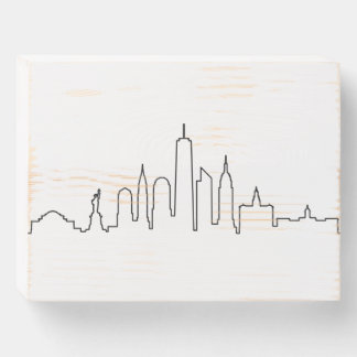 NEW YORK NYC Manhatten USA City Skyline Silhouette Wooden Box Sign
