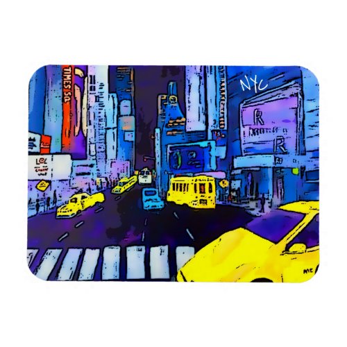 New York NYC Original Art Times Square   Magnet