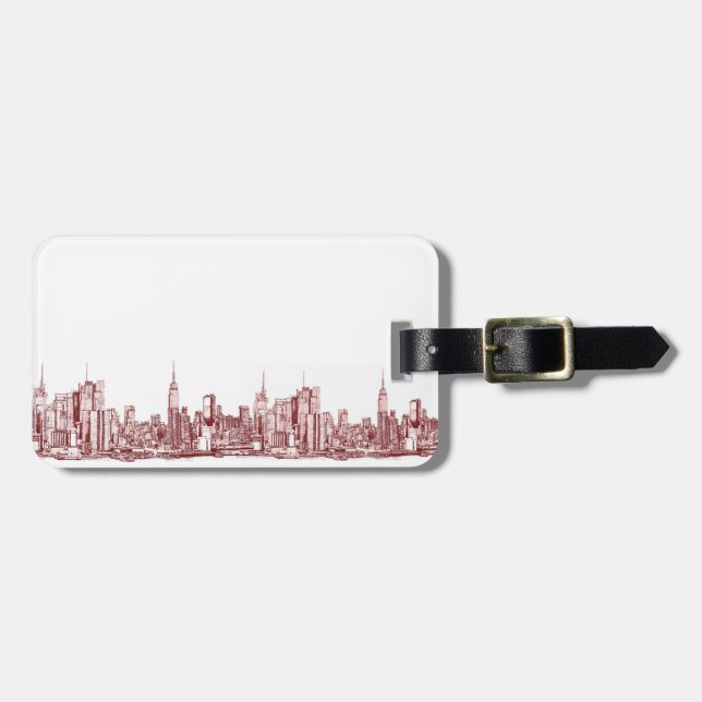New York NYC red Luggage Tag (Front Horizontal)