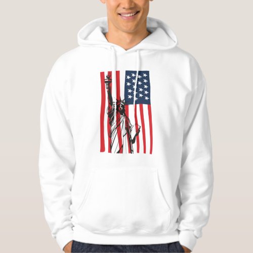 New York NYC Statue of Liberty USA America Flag Hoodie