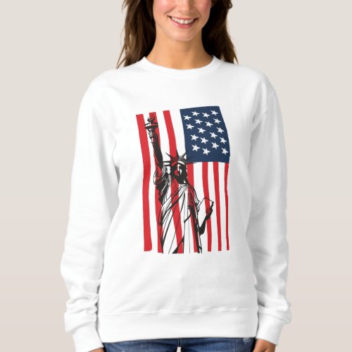 New York NYC Statue of Liberty USA America Flag Sweatshirt