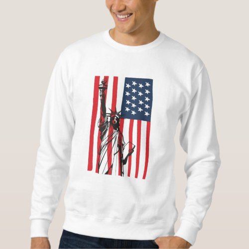 New York NYC Statue of Liberty USA America Flag Sweatshirt