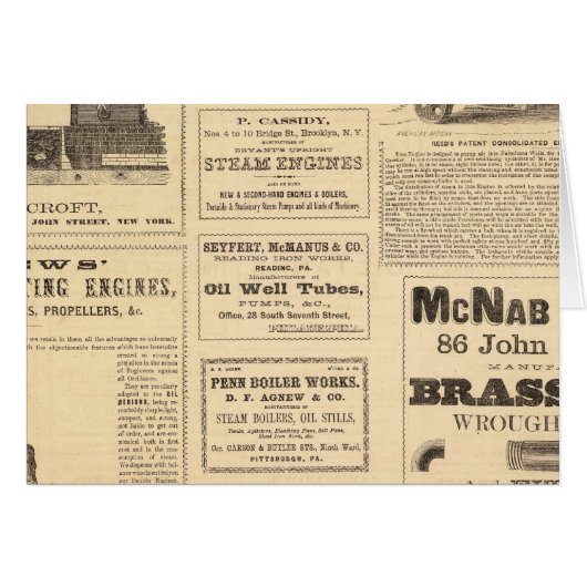 New York Oil Advertisements Cards (Front Horizontal)