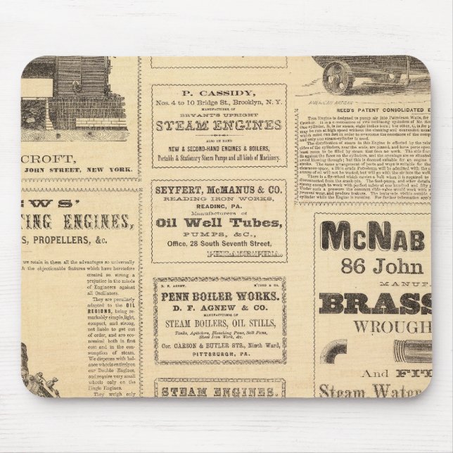 New York Oil Advertisements Mouse Pad (Front)