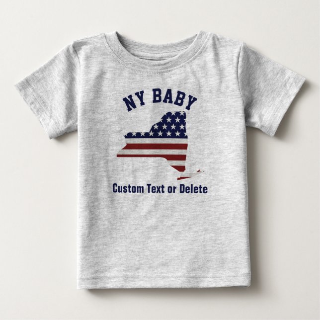 New York | Patriotic USA Flag | Your Text or City Baby T-Shirt (Front)