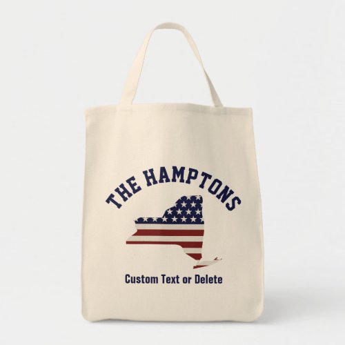 New York  Patriotic USA Flag  Your Text or City Tote Bag