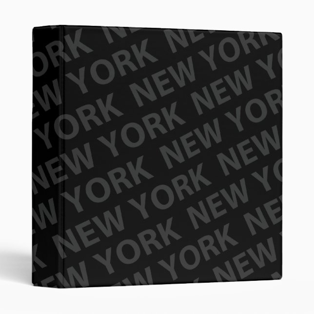 New York Pattern Dark Gray Binder (Front/Spine)