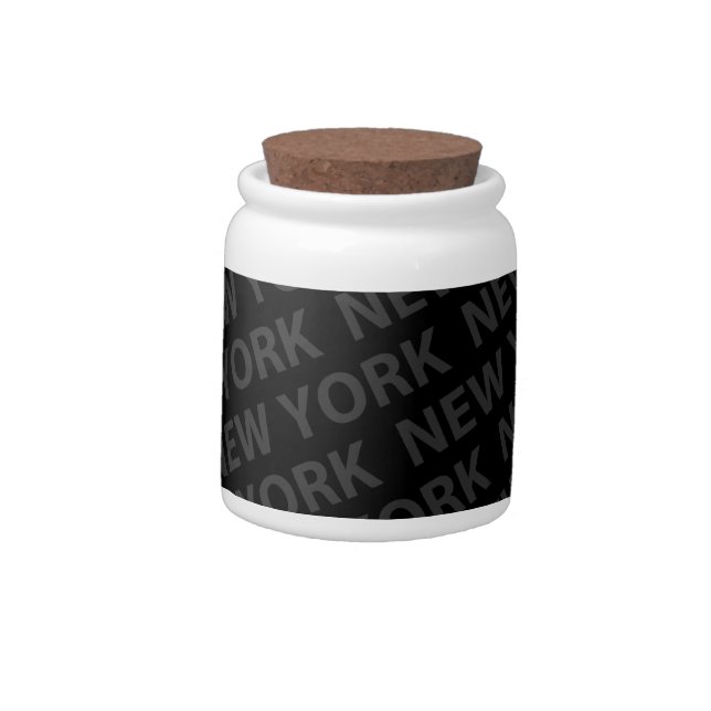 New York Pattern Dark Gray Candy Jar (Left)