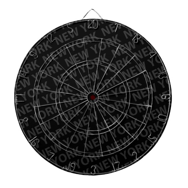 New York Pattern Dark Gray Dartboard (Front)