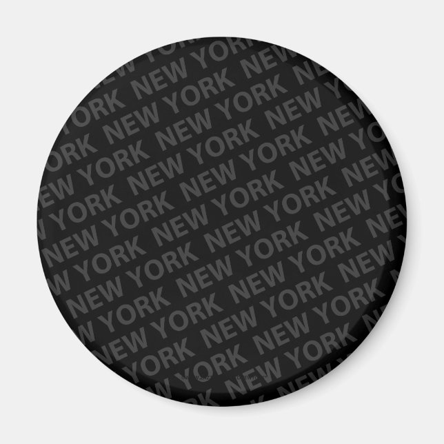 New York Pattern Dark Gray Magnet (Front)