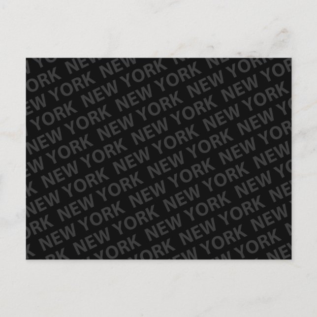 New York Pattern Dark Gray Postcard (Front)