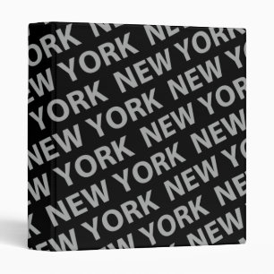 New York Pattern Gray Binder