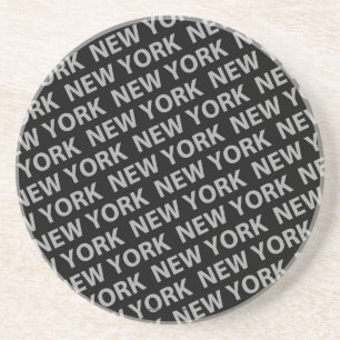 New York Pattern Gray Coaster