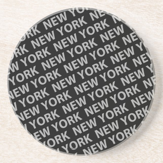 New York Pattern Gray Coaster (Front)