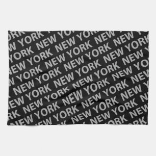 New York Pattern Gray Kitchen Towel