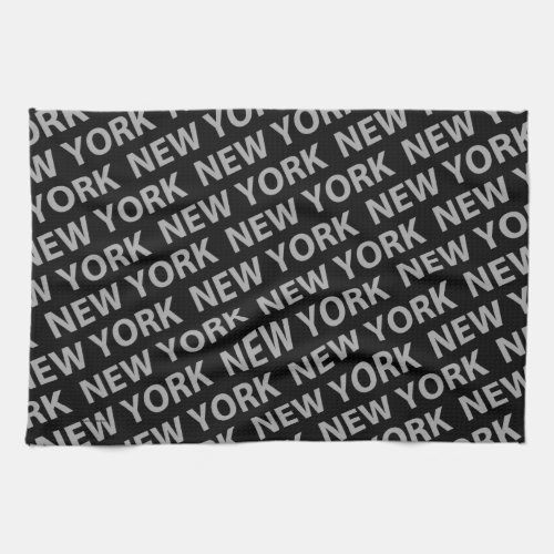 New York Pattern Gray Kitchen Towel