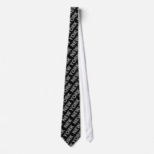 New York Pattern Gray Tie