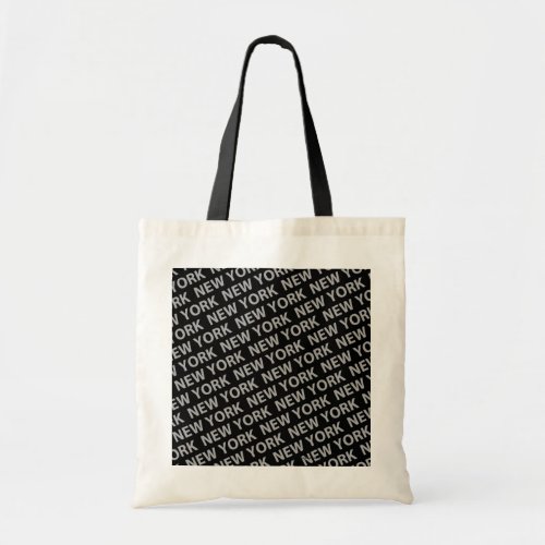 New York Pattern Gray Tote Bag