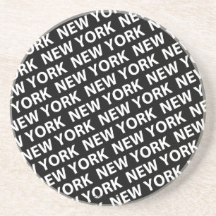 New York Pattern White Drink Coaster