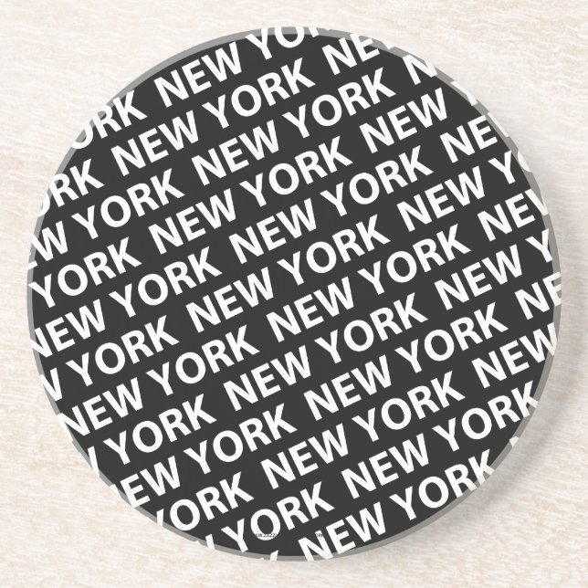 New York Pattern White Drink Coaster (Front)