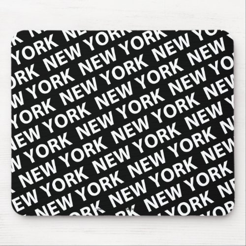 New York Pattern White Mouse Pad