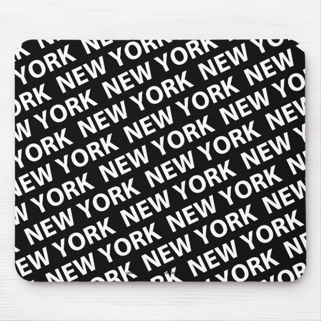 New York Pattern White Mouse Pad (Front)