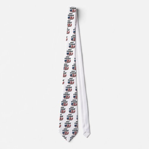 New York Picture and USA Text Neck Tie