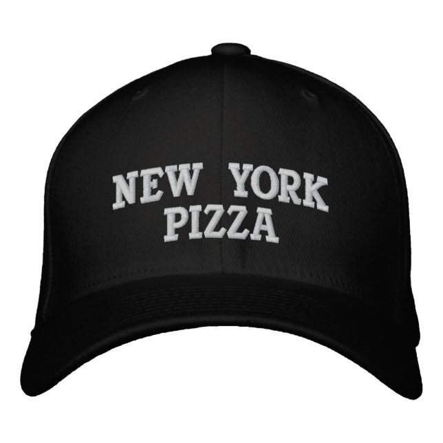 NEW YORK PIZZA EMBROIDERED BASEBALL HAT (Front)