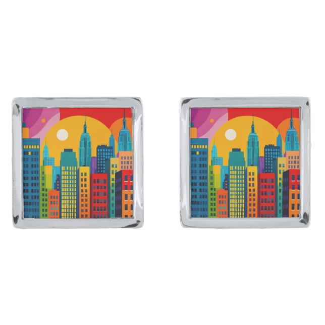 New York Pop Art Cufflinks (Front)