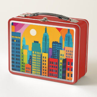 New York Pop Art Metal Lunch Box