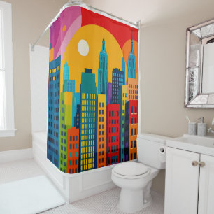 New York Pop Art Shower Curtain