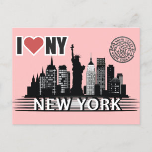 New York Postcard - Skyline & Big Apple Motiv