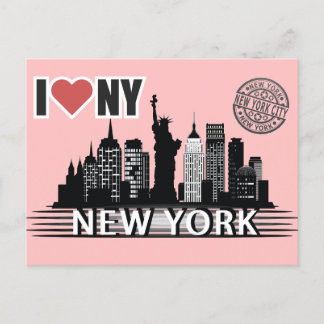New York Postcard - Skyline & Big Apple Motiv