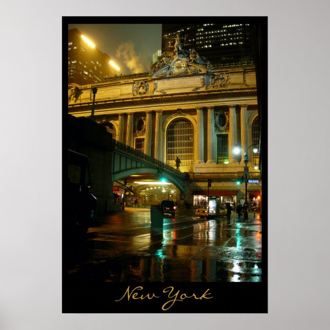 New York Poster Cityscape New York Night Print (Front)