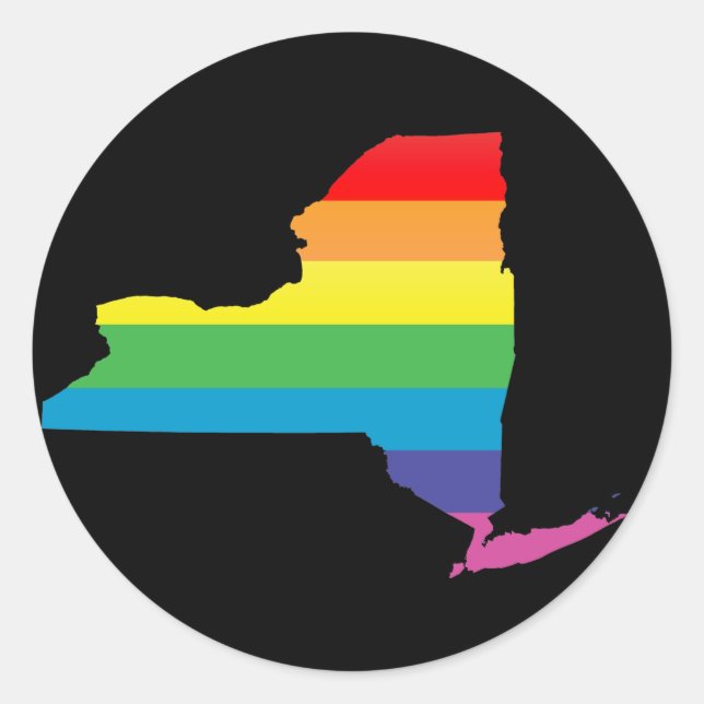 new york pride. classic round sticker (Front)