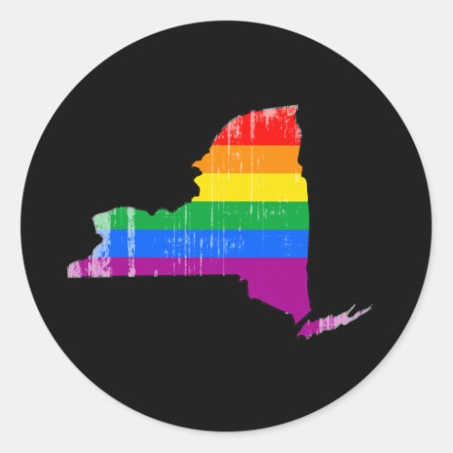 NEW YORK PRIDE _ DISTRESSED _png Classic Round Sticker
