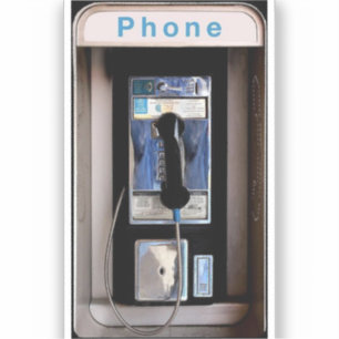 New York Public Pay Phone, Retro Phone Booth Sticker