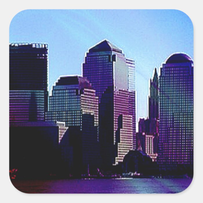 New York, purple effect Square Stickers