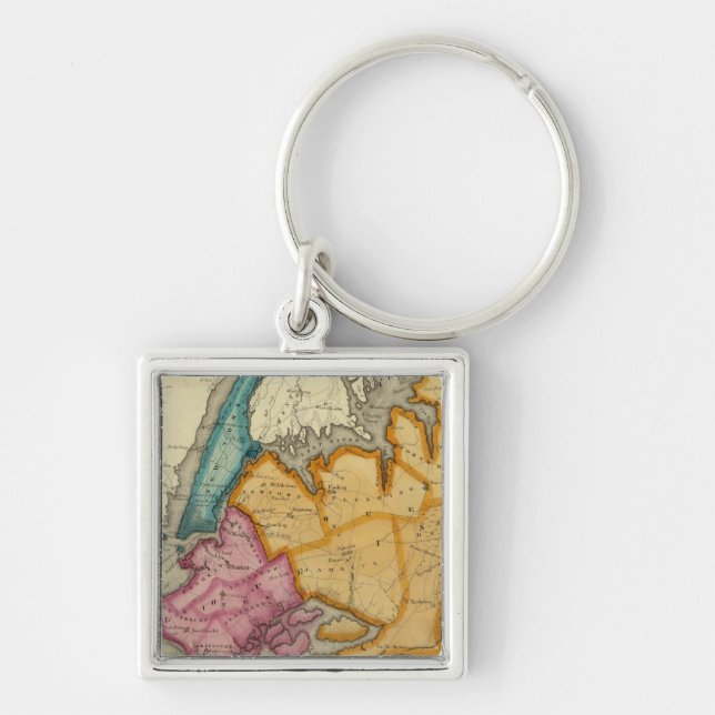 New York, Queens, Kings, Richmond counties Keychain (Front)