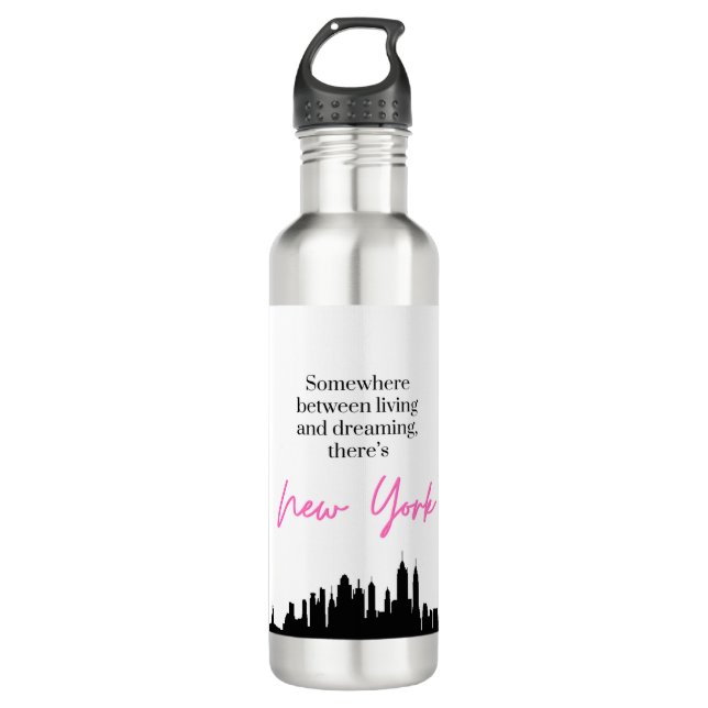 New York quote gifts Stainless Steel Water Bottle (Front)