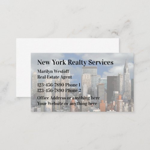 New York Real Estate Agent Business Card